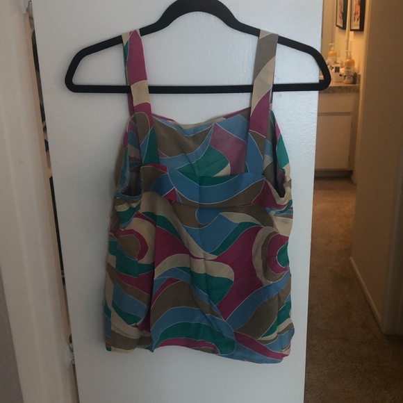 100% brushed silk camisole with folded top detail - Picture 2 of 2